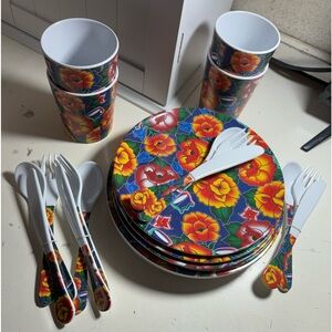 Molcajete plates, cups and utensils